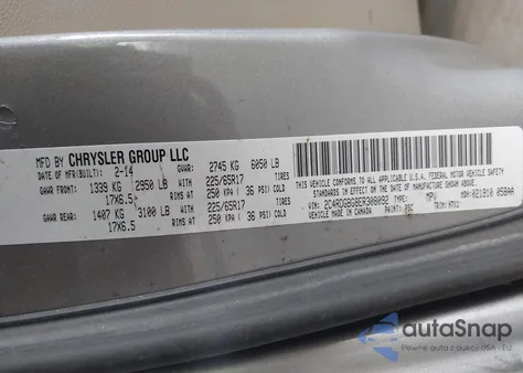 2014 Dodge Grand Caravan Se from USA, damaged, VIN 2C4RDGBG8ER308092